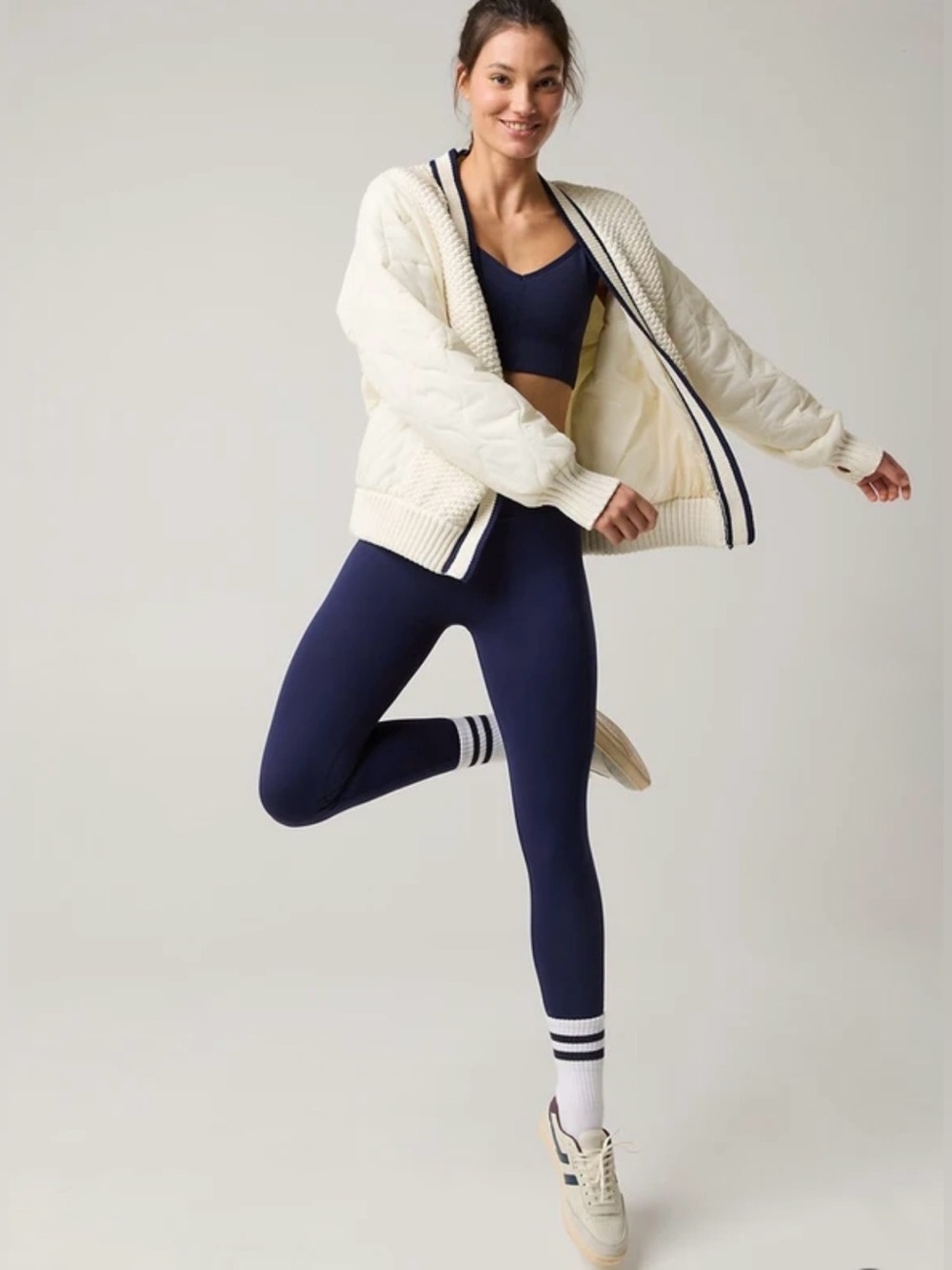 OFFLINE By Aerie Women’s Size Medium Hi Rise 7/8 Seamless Leggings Navy Blue